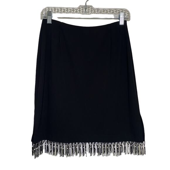 Vintage Cache Womens Size S Black Beaded Fringe Stretch Skirt - Picture 5 of 6